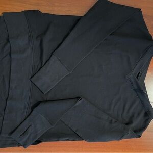 Athleta Black Long Sleeve Tee Smooth Knit